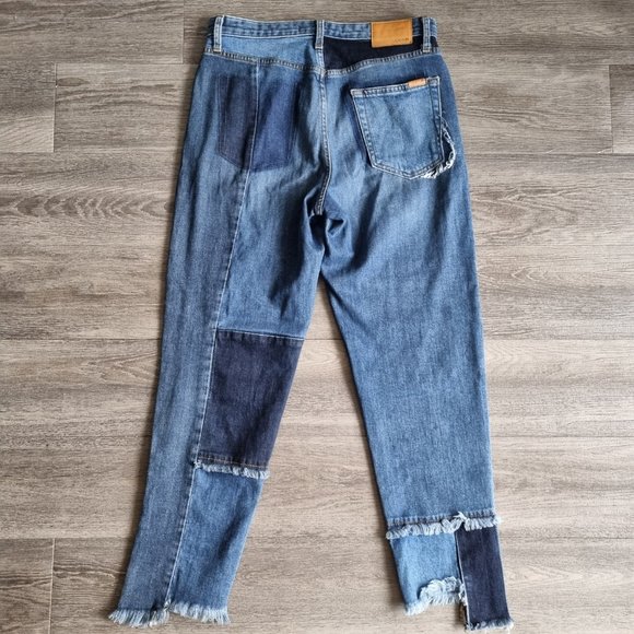 Joe's Jeans Debbie Patchwork High Rise Ankle Straight Leg Size 29 - Picture 3 of 14